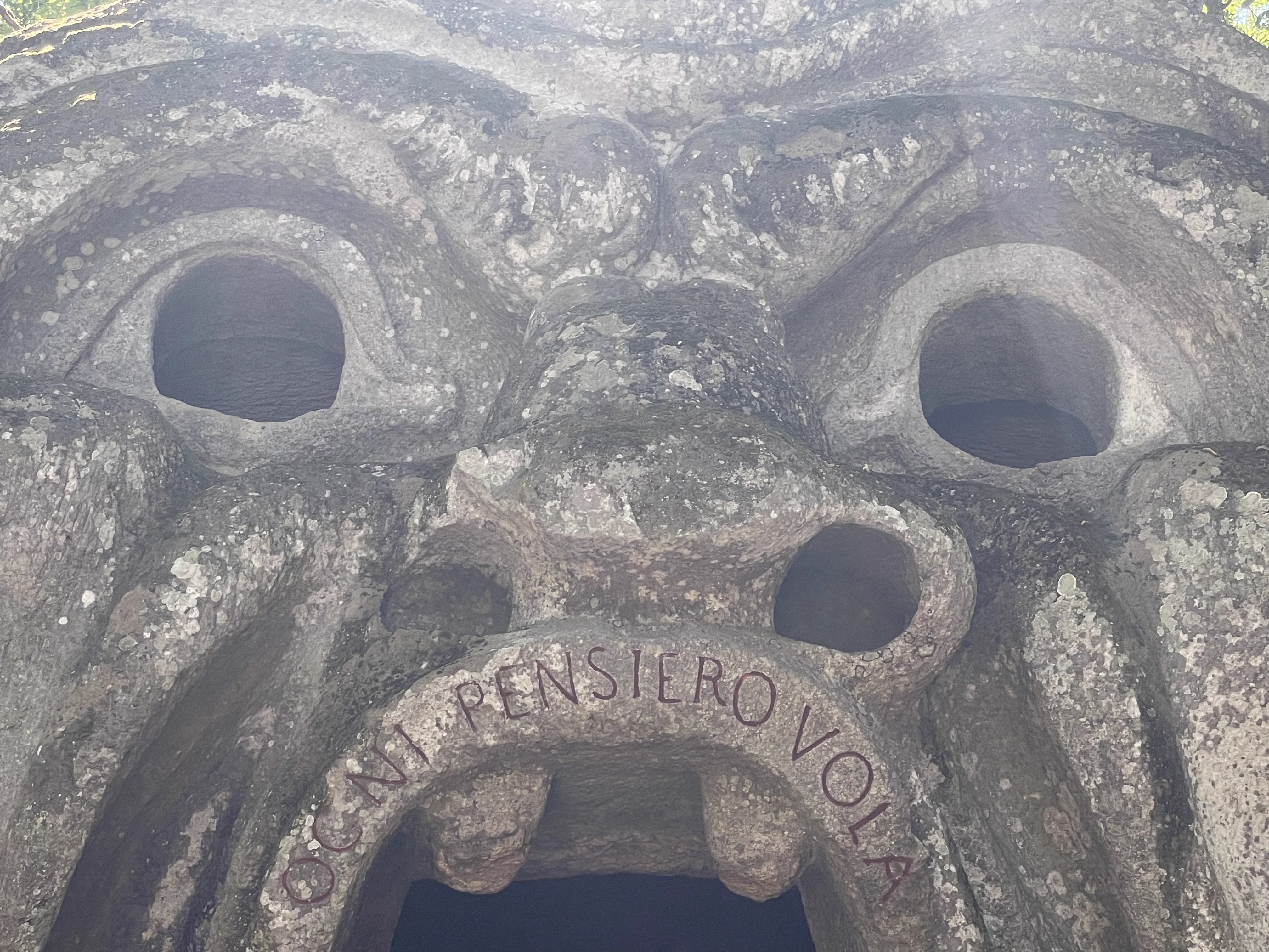 Picture of the ogre in the sacro bosco di bomarzo - sacred grove - parco dei mostri - park of the monsters.